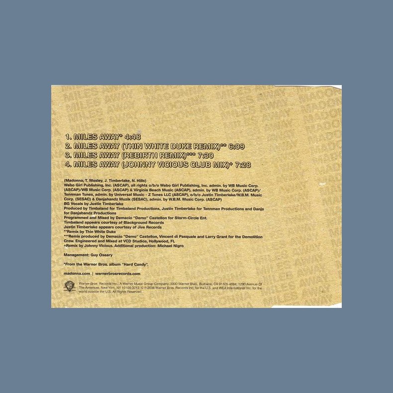 Miles Away - European 4-track Remix Issue