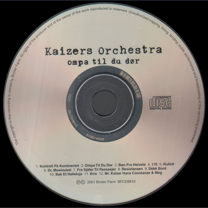 Ompa til du dr - 2002 Danish Printed 12-track Full Album CD