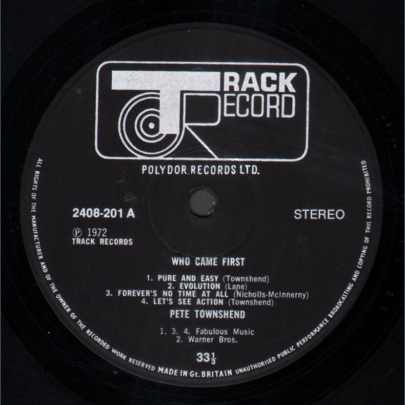 Who Came First - UK Track 1st Issue Incl. Poster