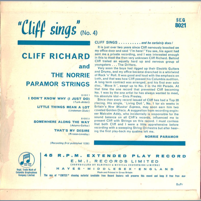 Cliff Sings No. 4 - Original UK Issue