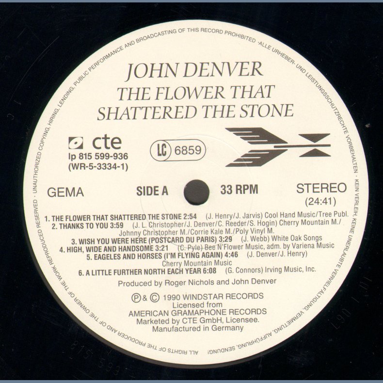 The Flower That Shattered The Stone - Original German Issue