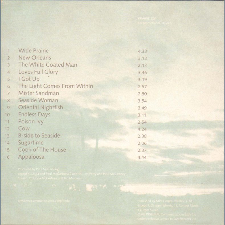 Wide Prairie - UK 16-track Promotional Issue