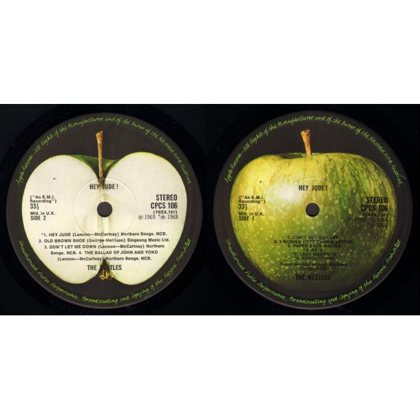 ☆彡 英國盤 The Beatles Hey Jude [ UK export issue '70 Apple Records CPCS 106 ]  - レコード