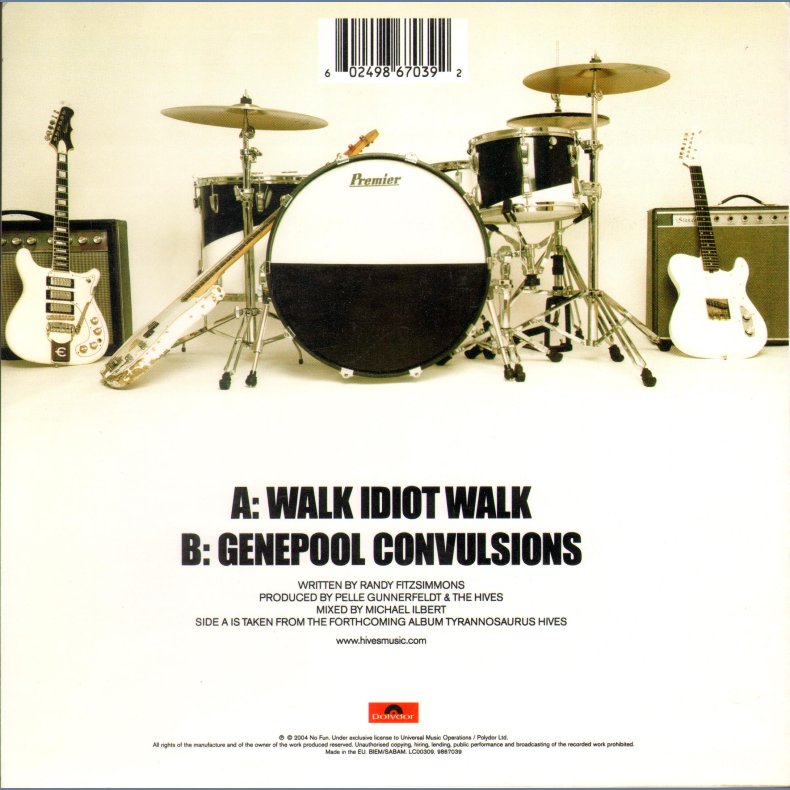 Walk Idiot Walk b/w Genepool Convulsions - UK Limited Edition White Vinyl 7" Single