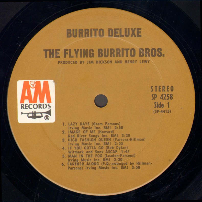 Burrito Deluxe - Original 1970 US A&M label 11-track LP - Tan Company Labels