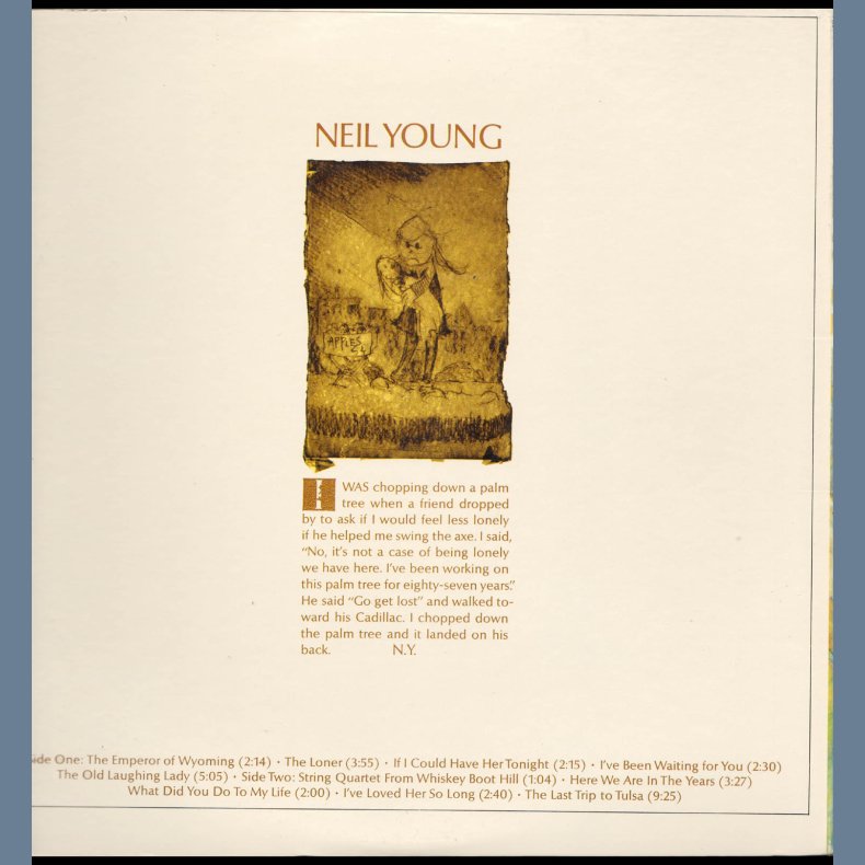 Neil Young - US 3rd Issue - Tan labels, RE1 matrix print