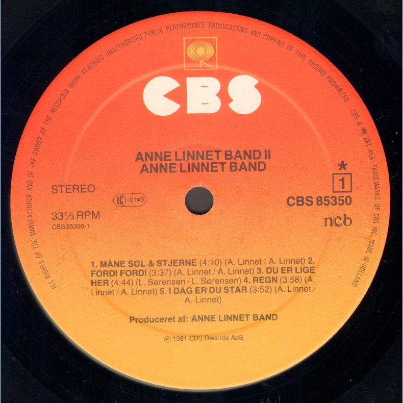 Anne Linnet Band - Original Dutch Issue