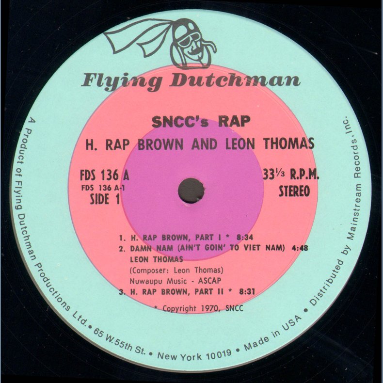 SNCC's Rap - Original US Vinyl Issue