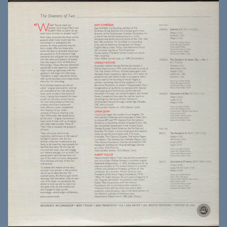 Sinfonia In C. RV 166; Trio Sonata In G Minor, Op. 1, No. 1 &amp; Concerto in E-Flat. RV 515 - Audiphile