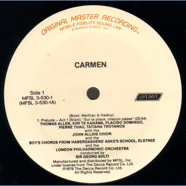 Carmen - Original 19?? US/Japan Limited Edition Half-Speed Mastered audiophile Issue LP