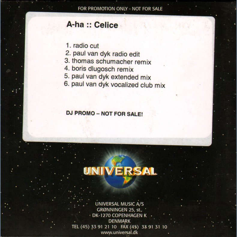 Celice - Authentic 5-track Promotional Issue Remix CD Acetate