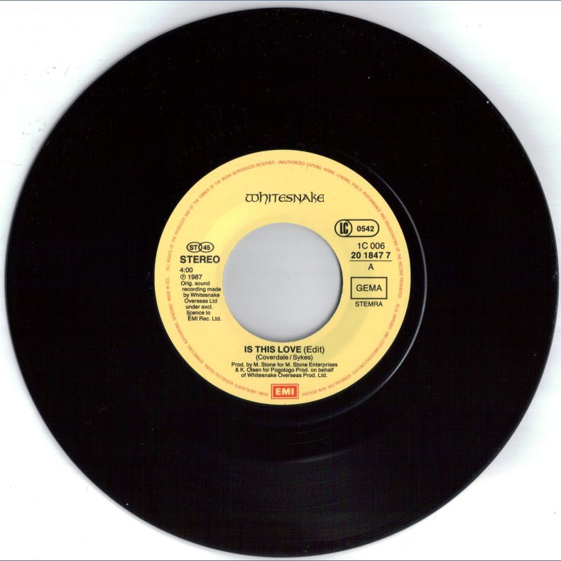 Is This Love (Edit) b/w Standing In The Shadows (1987) - Original German Issue