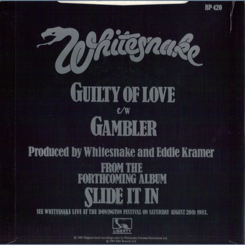 Guilty Of Love b/w Gambler - Original UK Issue