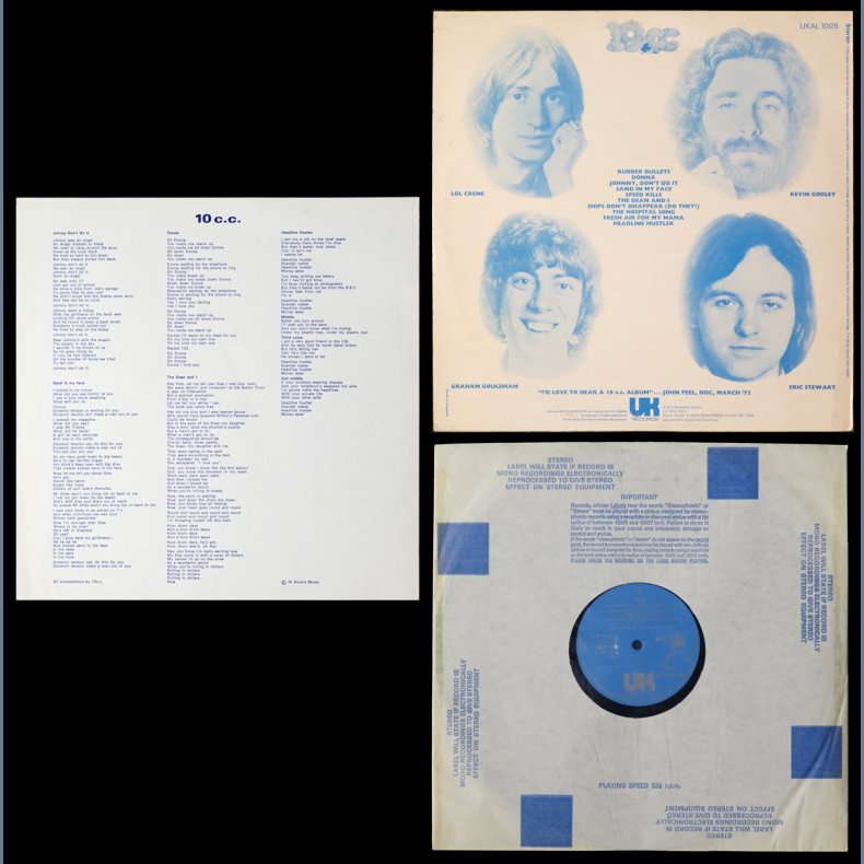 10 CC - Original 1973 UK UK label 10-track LP