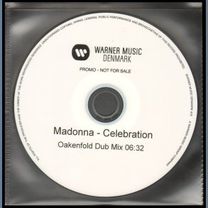 Celebration - Oakenfold Dub Mix - 2009 Danish Warner Music 1-track Promotional Issue CD Acetate