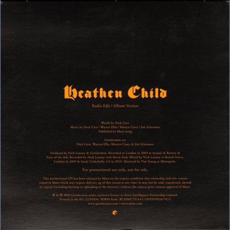 Heathen Child - 2-track promotional issue