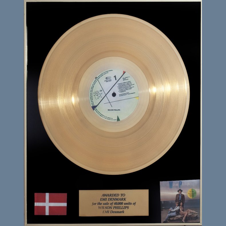 Wilson Phillips - Authentic Gold Record Award - Presented To The EMI Denmark label