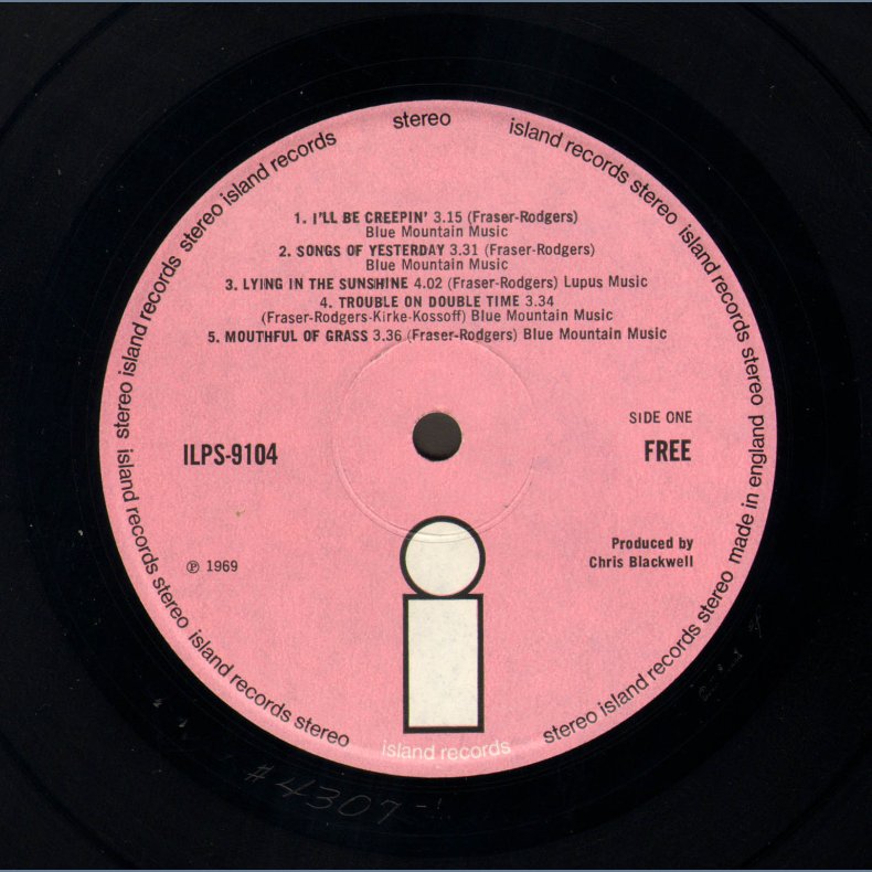 Free - Original UK Vinyl Issue - Pink 'i' Company Labels