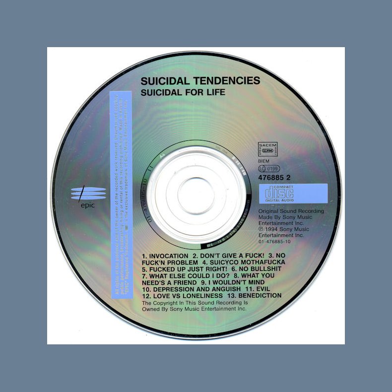 Suicidal for Life - 13-track full album CD