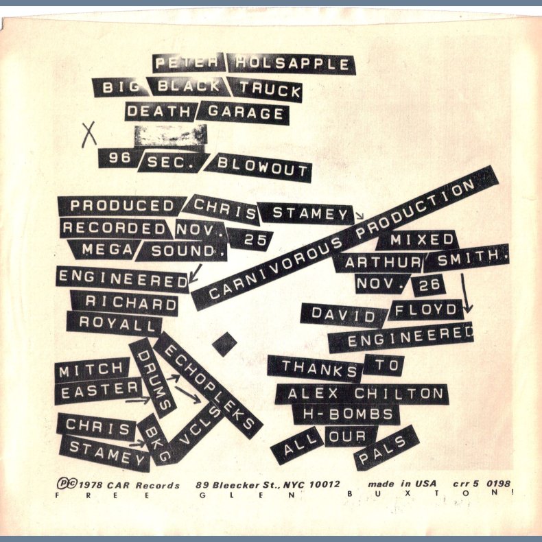 Big Black Truck b/w 96 Second blowout/Death Garage - Original US Issue 