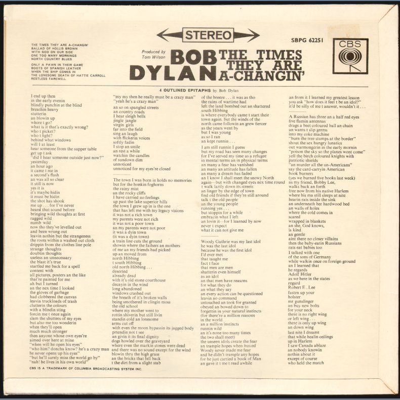 The Times They Are A-Changin' - Mid- to late 1960ies UK Vinyl Issue