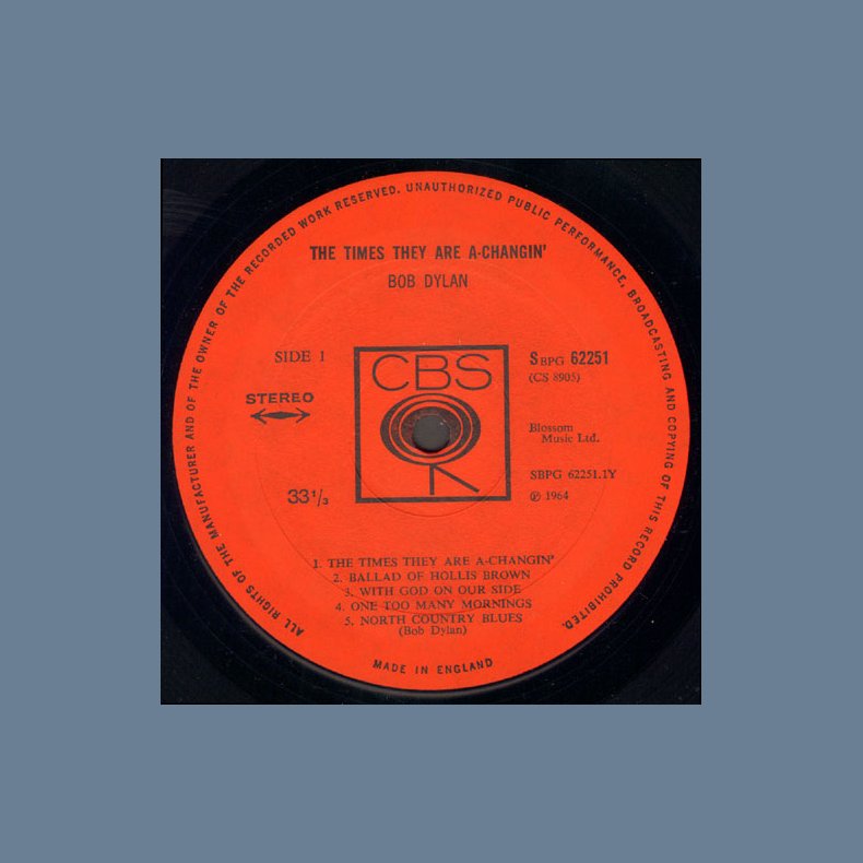 The Times They Are A-Changin' - Mid- to late 1960ies UK Vinyl Issue