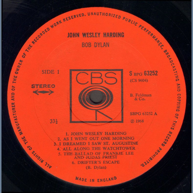 John Wesley Harding - Original UK Issue