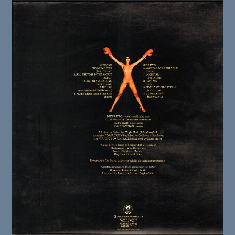 Below The Belt - Original 1975 UK Virgin label 10-track LP - Red labels, Uncensored Back