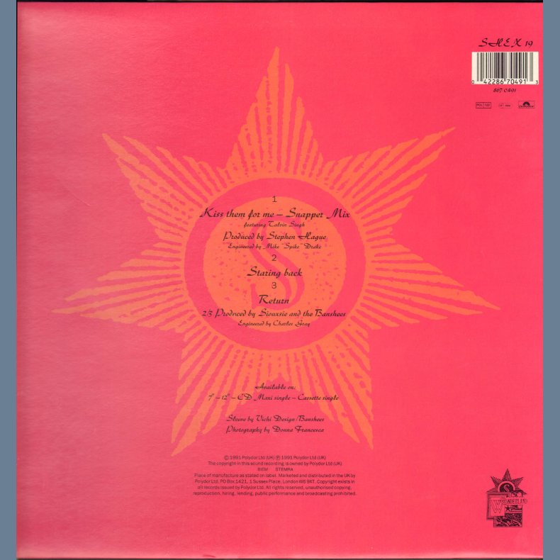 Kiss Them For Me  - Limited Edition 12" Vinyl Single