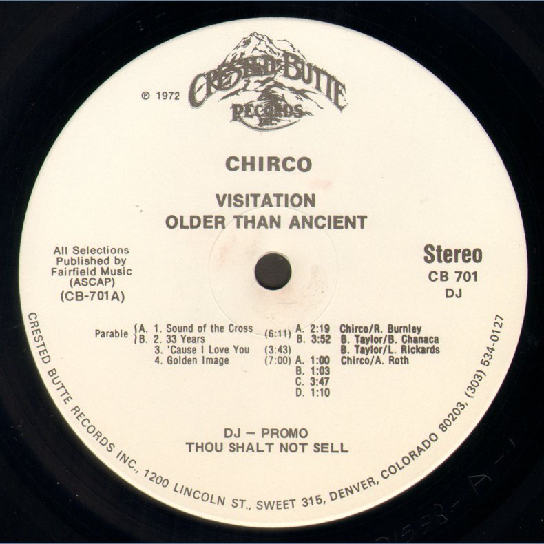 Visitation - Original US White Label DJ Promotional Issue