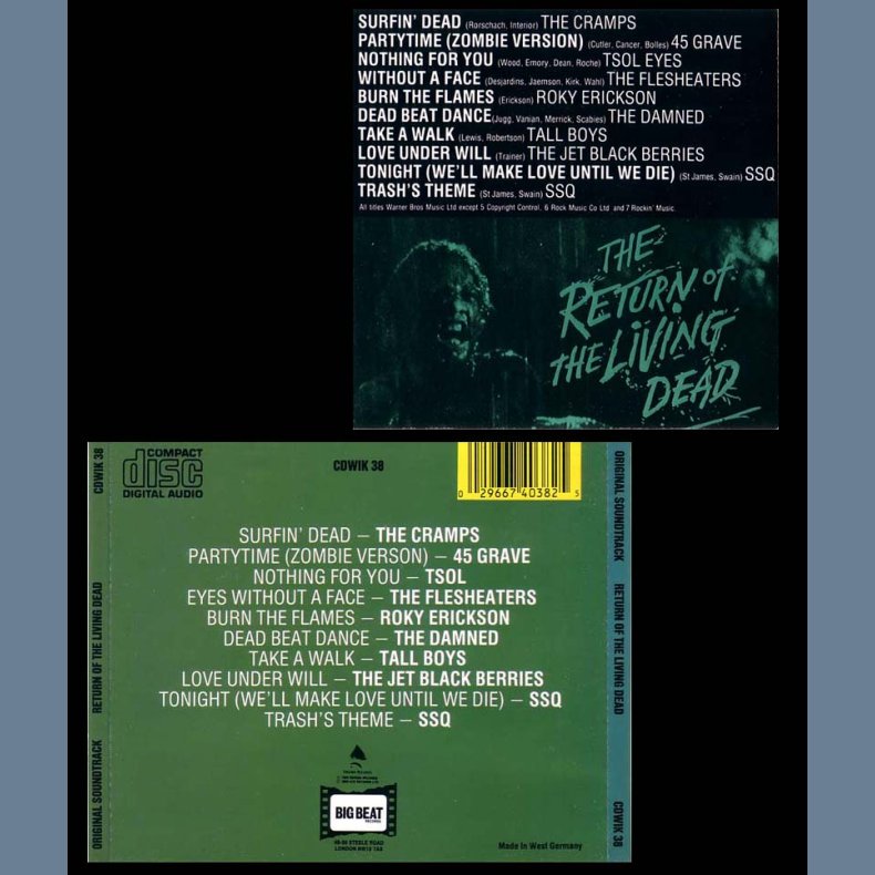 The Return Of The Living Dead - Original German Pressed Soundtrack