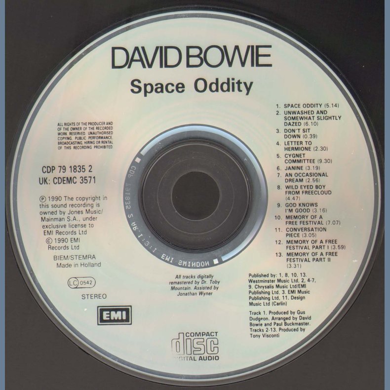 Space Oddity - 1990 UK/Holland CD Issue Incl. Bonus Tracks
