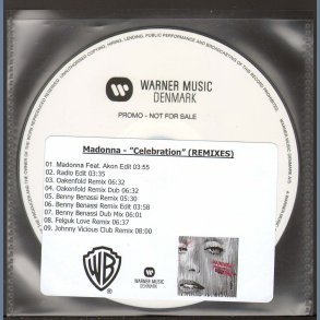 Celebration - Remixes - 2009 Danish Warner Music label 9-track promotional issue only remix CD
