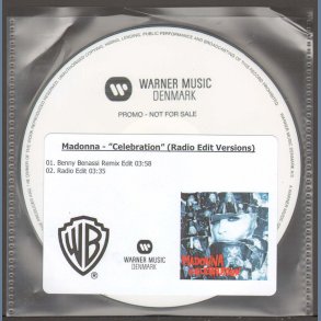 Celebration - Radio Edit Versions - 2009 Danish Warner Music label 2-track promotional CD Acetate