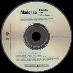 4 Minutes - 2008 US Warner Bros label 2-track promotional Issue CD
