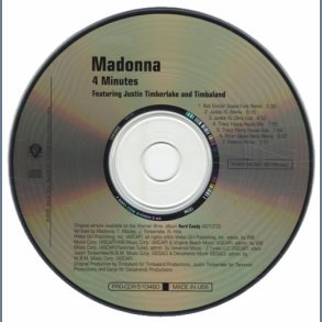 4 Minutes - 2008 US Warner Bros label 7-track Promotional Issue Remix CD