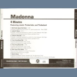4 Minutes - 2008 US Warner Bros label 7-track Promotional Issue Remix CD