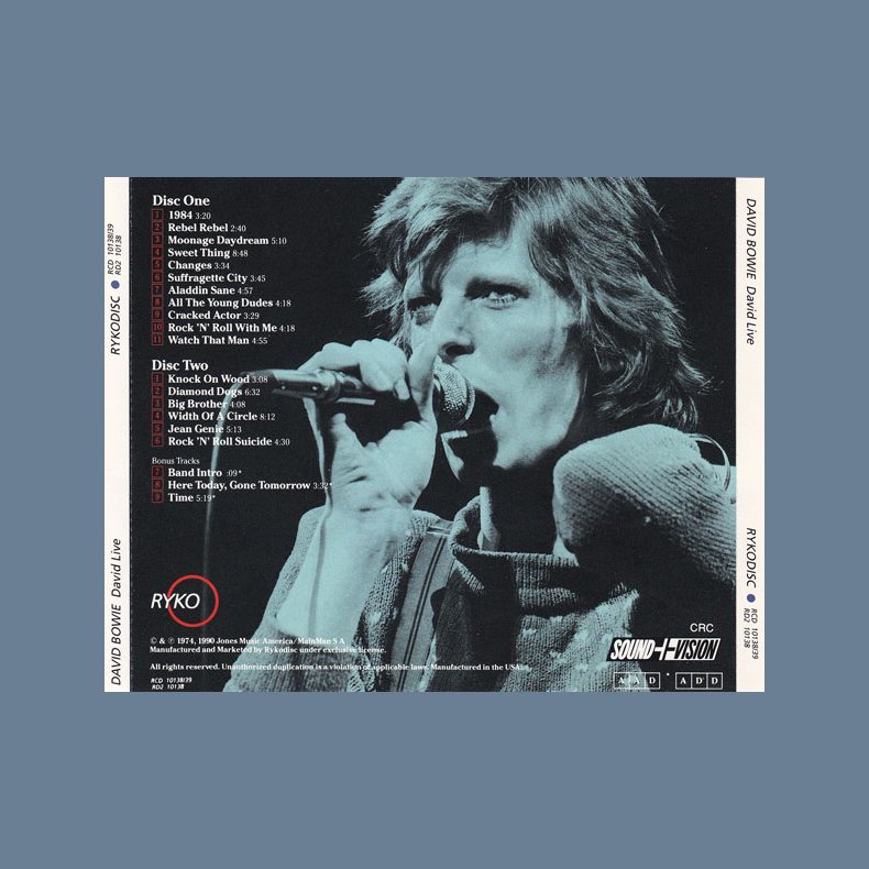 David Live - David Bowie At The Tower Philadelphia - 1990 US Printed 2CD Set Incl. Bonus Tracks