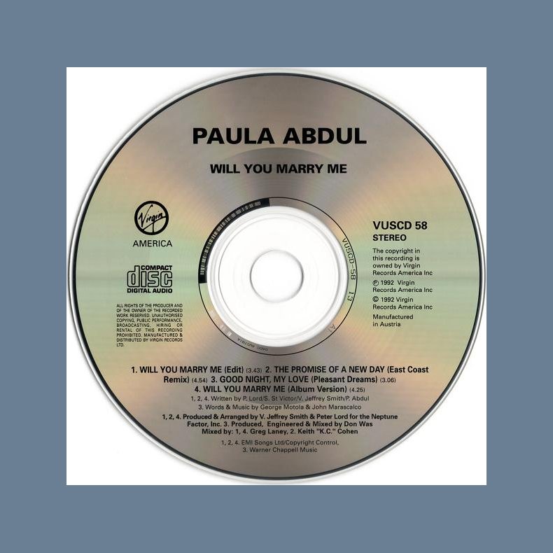 Will You Marry Me - Austrian Printed 4-track CD Single