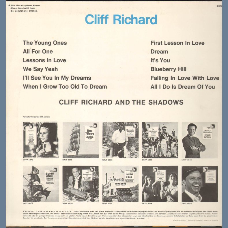 Cliff Richard &amp; The Shadows - German 12-track LP