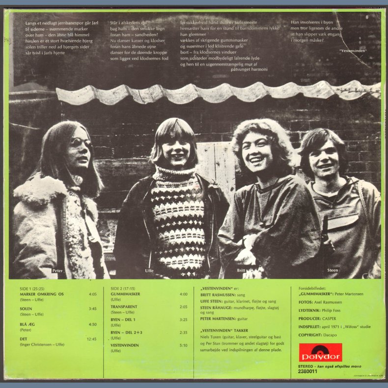 Gummimasker - Original 1971 Norwegian Polydor label vinyl 9-track LP