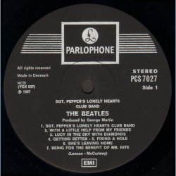 Sgt. Pepper's Lonely Hearts Club Band - 1969 Danish Parlophone label 2nd Issue 13-track LP