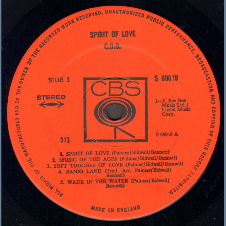 Spirit Of Love - Original 1970 UK CBS label 10-track LP