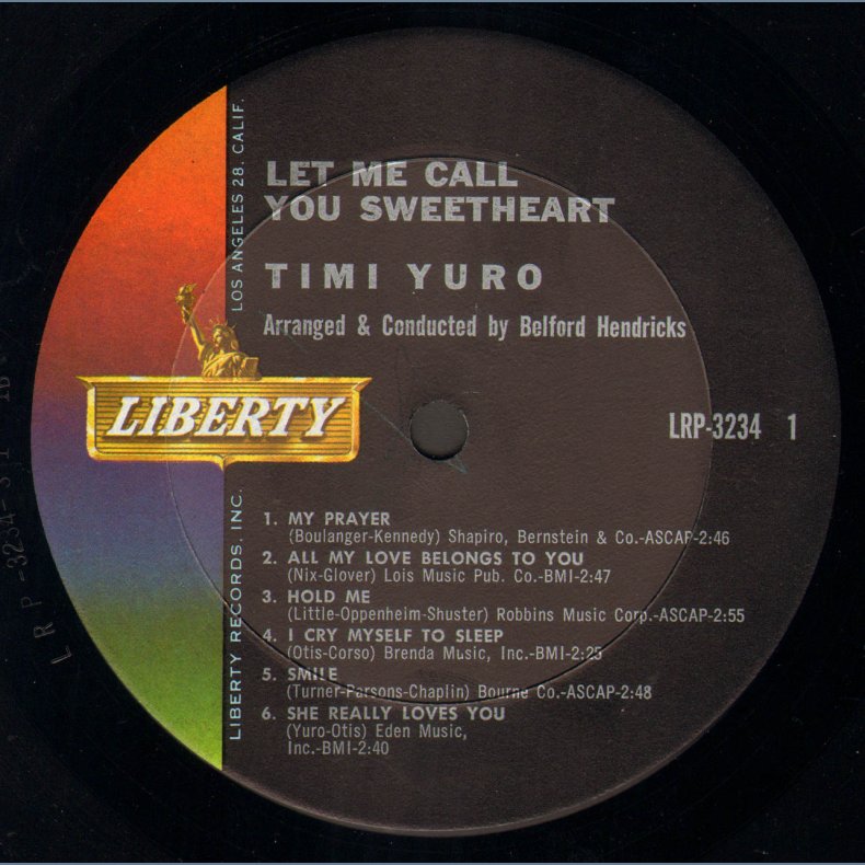 Let Me Call You Sweetheart - Original US Stereo Vinyl Issue