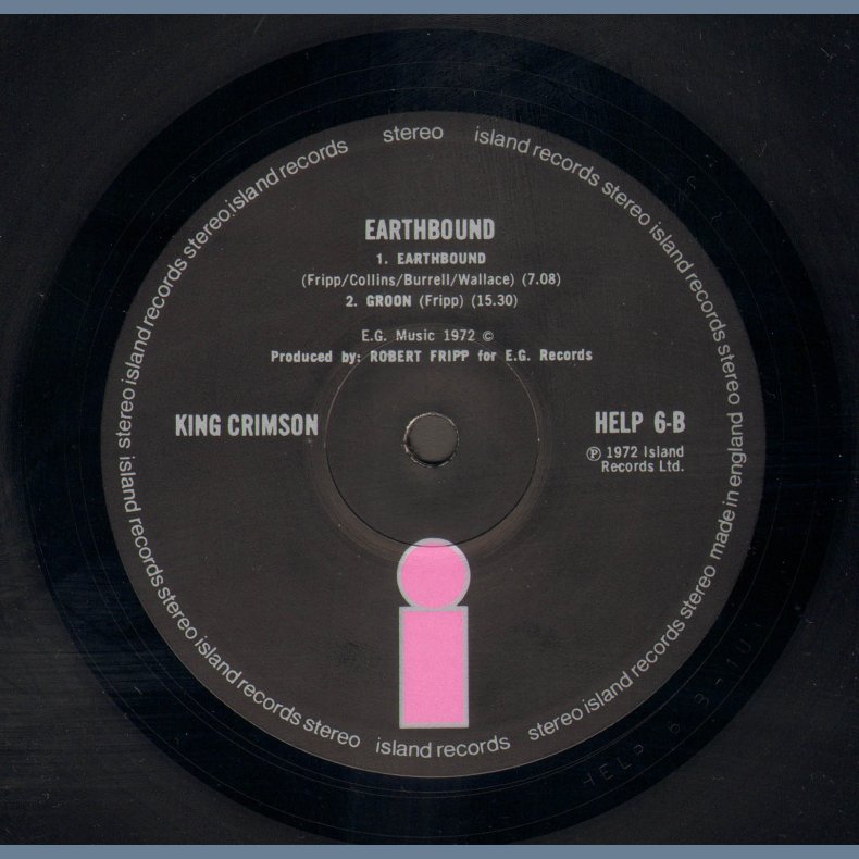 Earthbound - Original 1972 UK Island label 1st Issue 5-track LP - Black labels, Pink 'i' logo