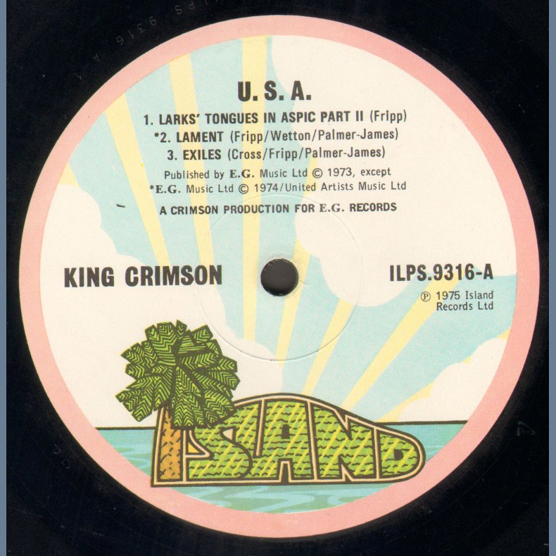 USA - Original UK 1st Issue, Pink Rim Palm Tree Labels, A/B-1 matrix endings