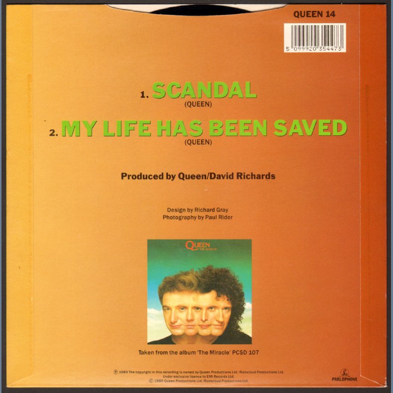 Scandal b/w My Life Has Been Saved - 1989 UK 2-track 7" Single