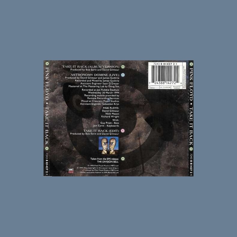 Take It Back - 1994 Dutch printed 3-track CD Single