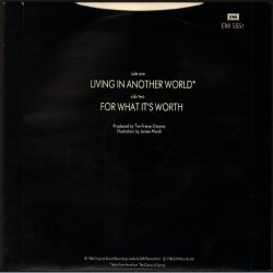 Living In Another World b/w For What It's Worth - Original UK 7" Single
