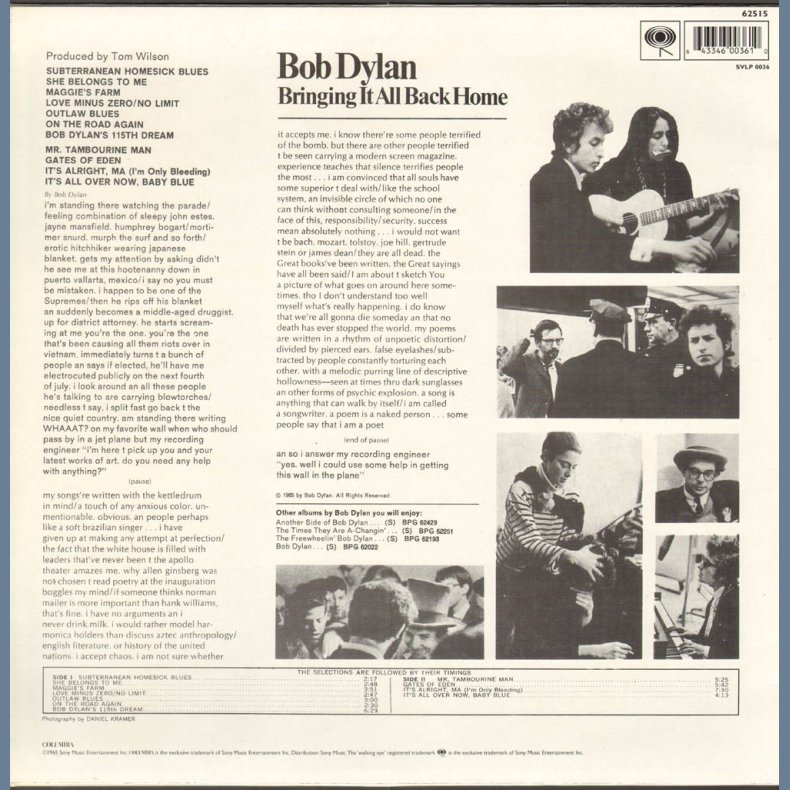 Bringing It All Back Home - 1998 UK Limited Edition 180 gram Audiophile Issue LP 